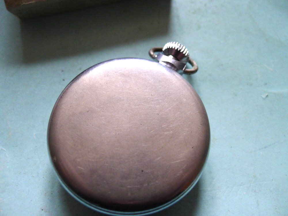 Smiths Chromed Black Dialed Luminous Pocket Watch... 50mm.. Boxed. Fully Working