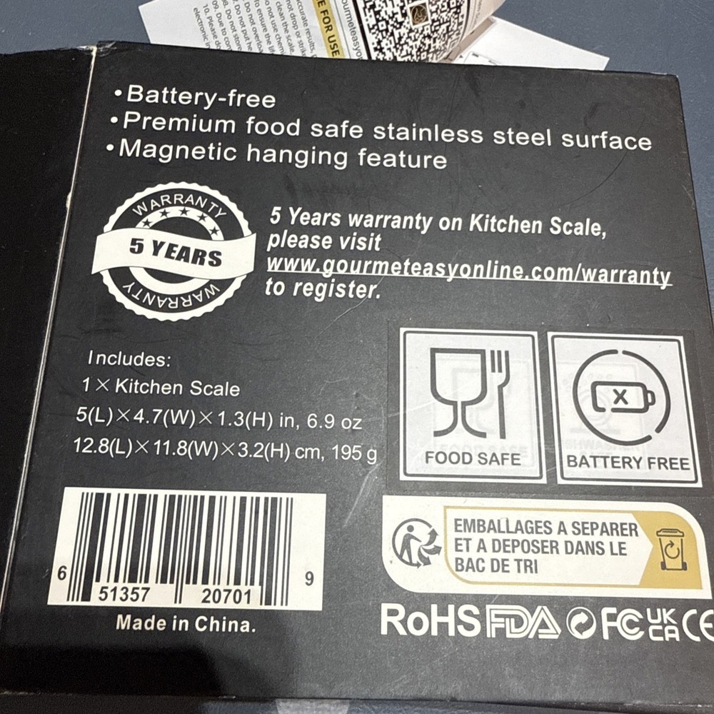 Gourmet Easy Dynamo Kitchen Scale New Open Box