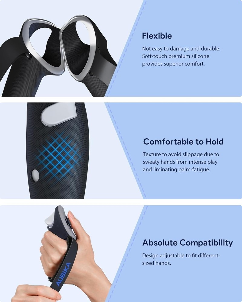 Comfortable VR Controller Grips & Charging Solution for Meta Quest 3S/Quest 3