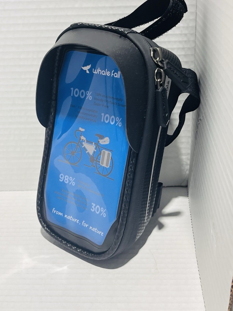 Whale Fall Waterproof Touch Screen Frame Phone Case Bag Black with Zip Closure