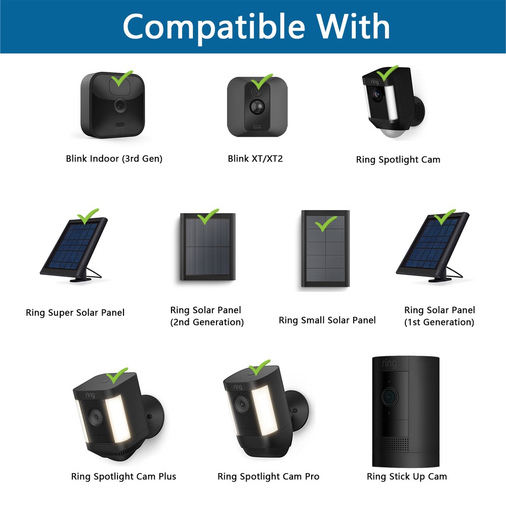 Ground Stake Mount Stand with Solar Panel Mount for Full range of Ring camera