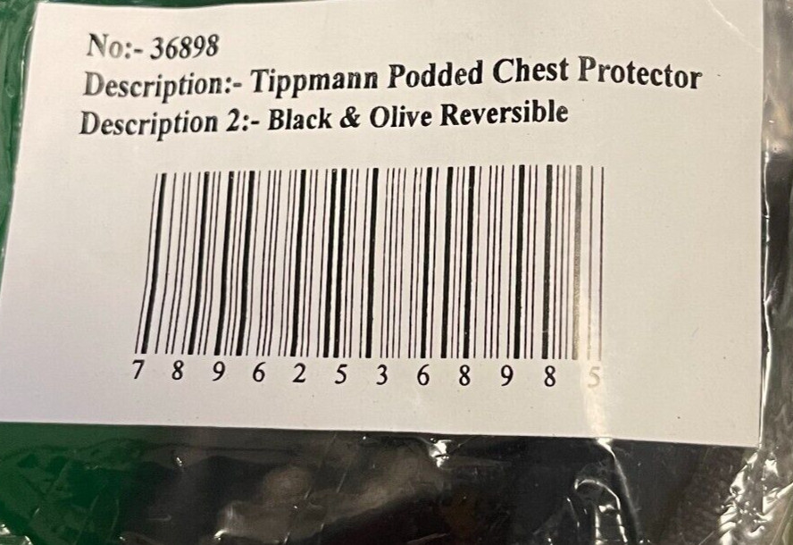 NEW Tippmann Padded Reversible Chest Protector - Black & Olive