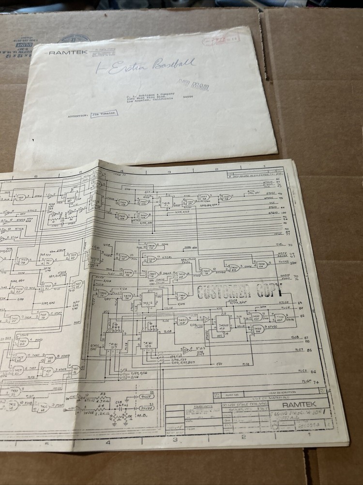 Unknown Ramtek Baseball Lot arcade Video game manual