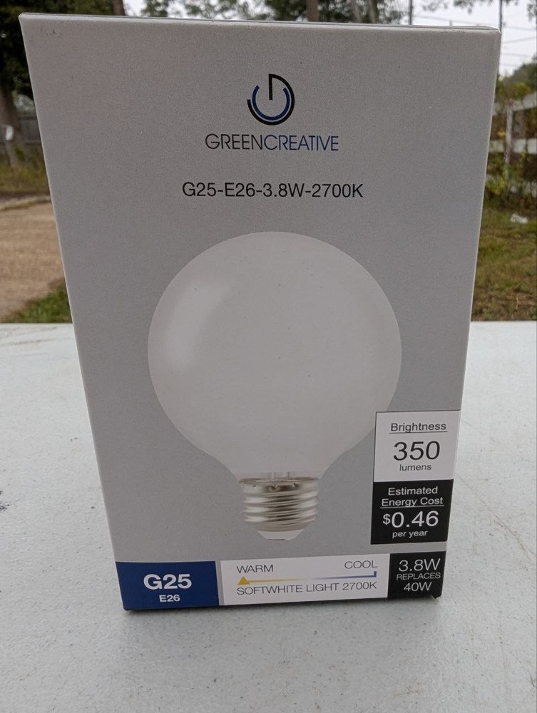 6 PACK Light Bulb Greencreative 35165 E26 Soft White Dimmable 350L Globe EL