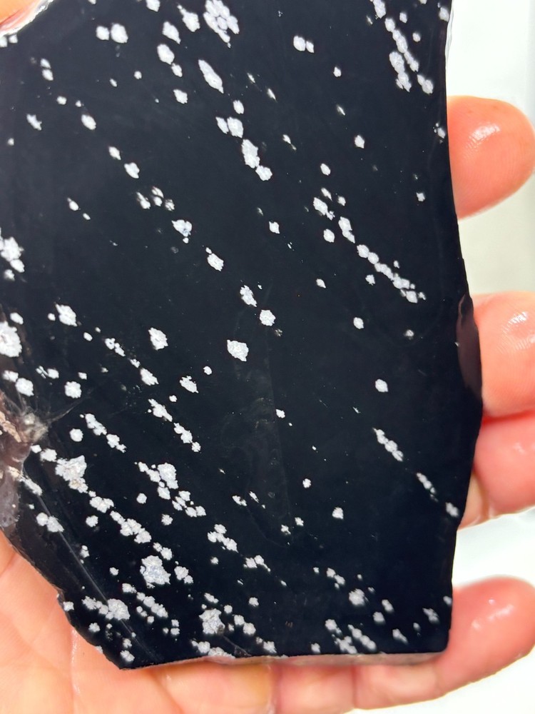 Snowflake Obsidian Slab Lapidary Cabbing Knapping Combo ship avail