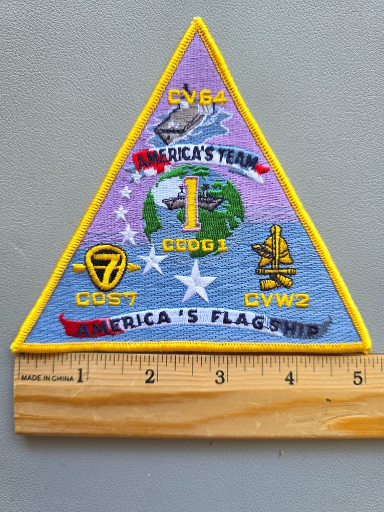 NAVY CV-64 CVW-2 AMERICAS FLAGSHIP Triangle Embroidered Patch *FREE SHIP*