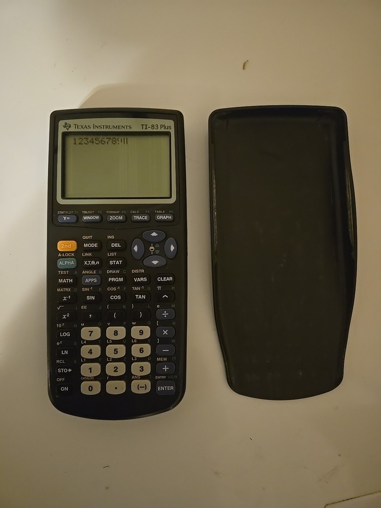 Texas Instruments TI-83 Plus Graphing Calculator Tested Working WITH COVER