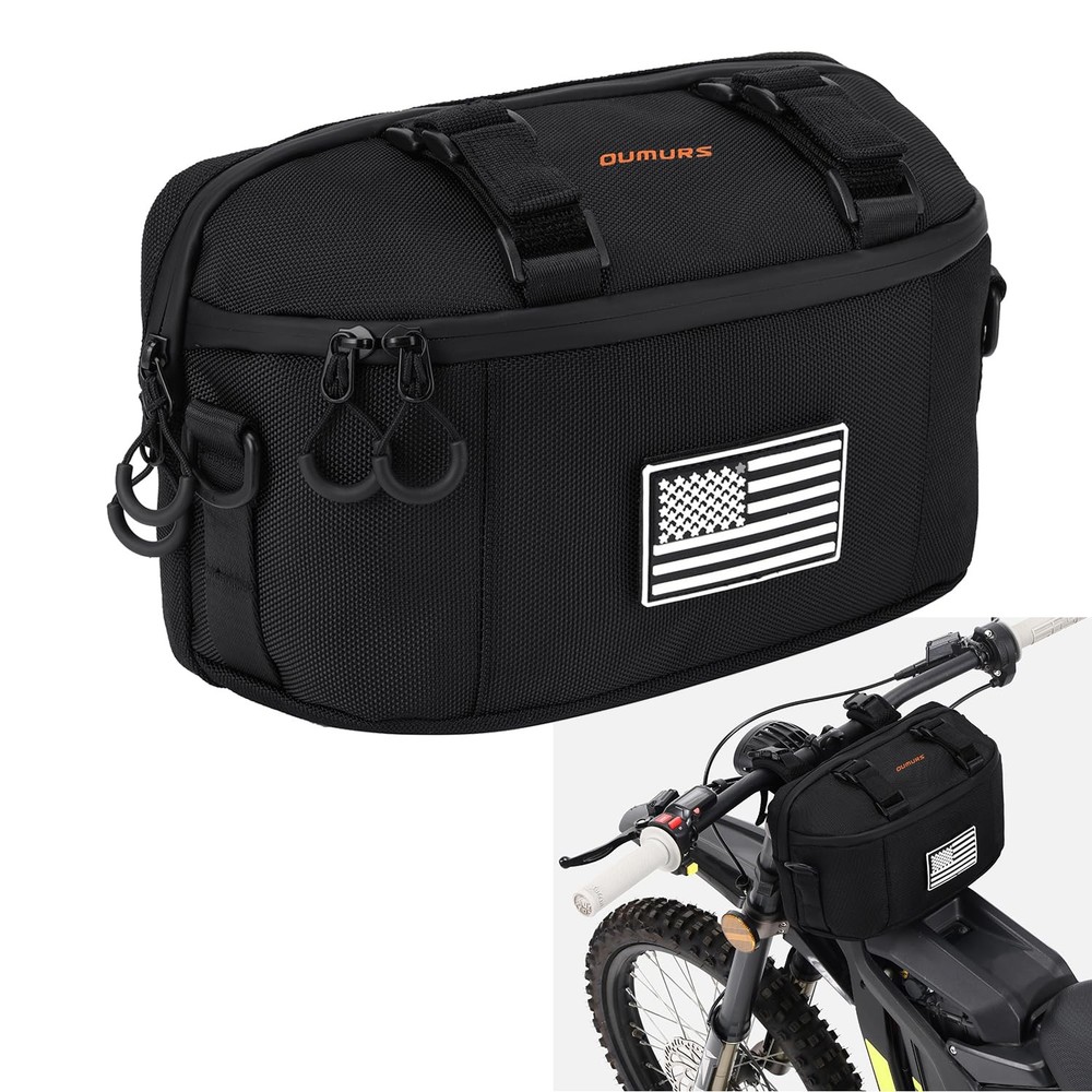 Motorcycle Handlebar Bag 1680D Water-Resistant Sissy Bar Front Fork Storage Bag