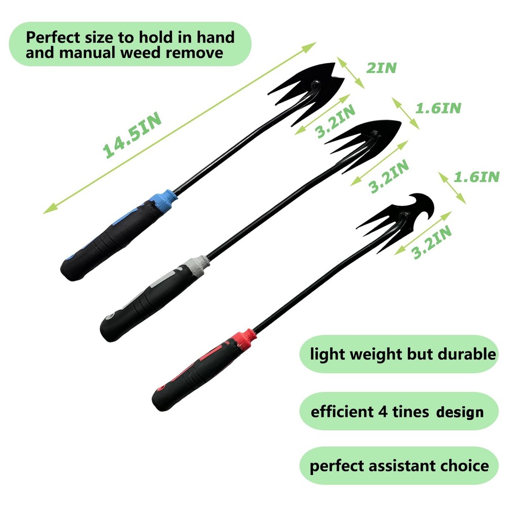 3Pcs Weed Puller Tool Garden Weed Pulling Tool,Portable Garden Weeder Tool,Ga