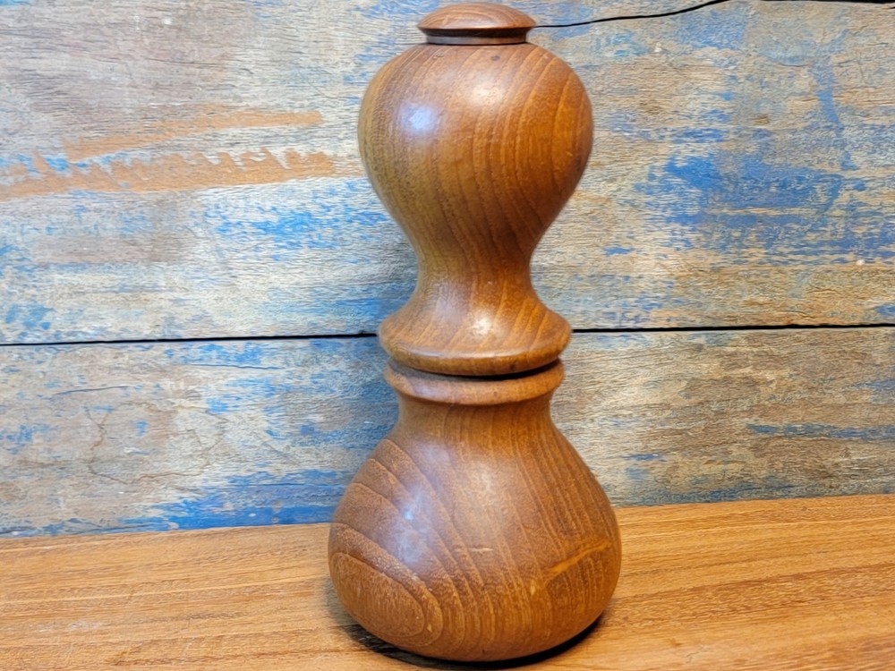 Dansk Teak Hourglass Peppermill & Salt Shaker