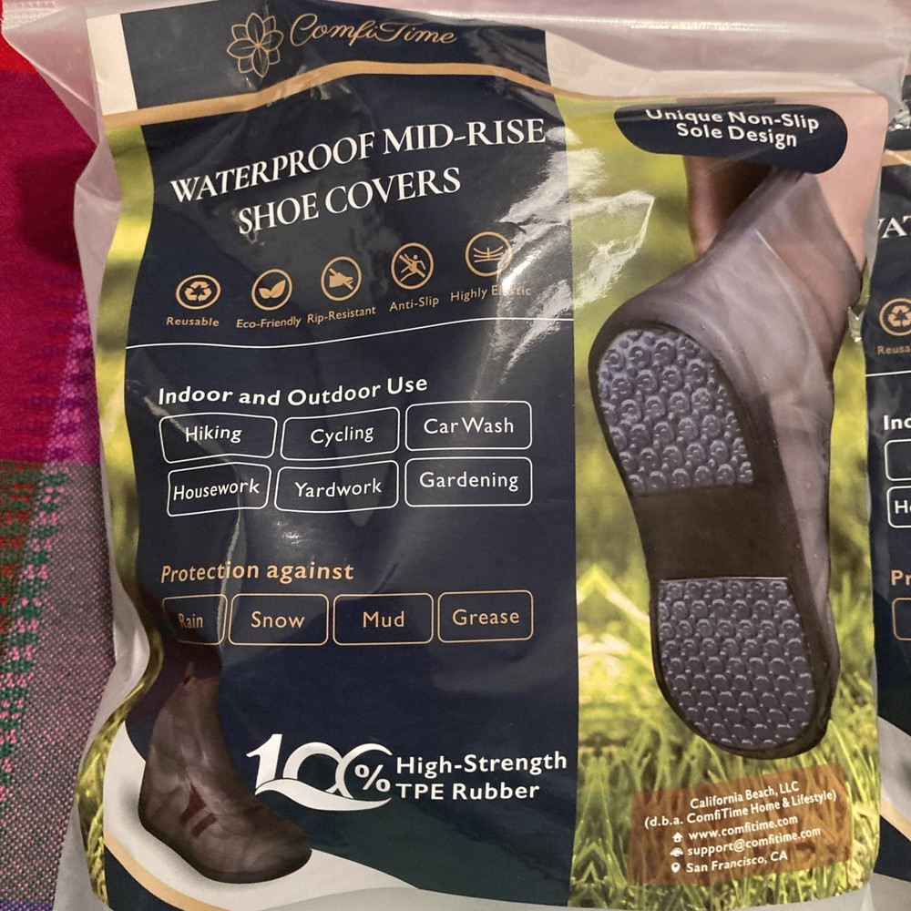 Waterproof Mid Rise Shoe Covers Size M Size L