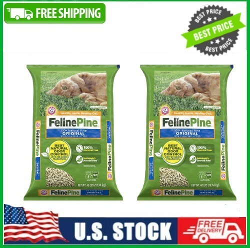 Feline Pine Original Cat Litter, 40 lb x 2 Pack