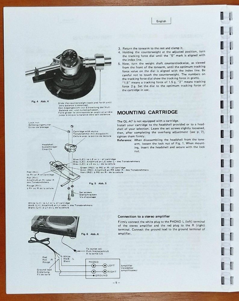 JVC QL-A7 Turntable Owners Manual