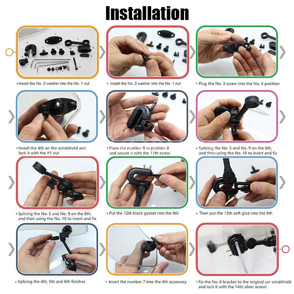 Motorcycle Adjustable Clip-On Windshield Extension Spoiler Windscreen Deflector