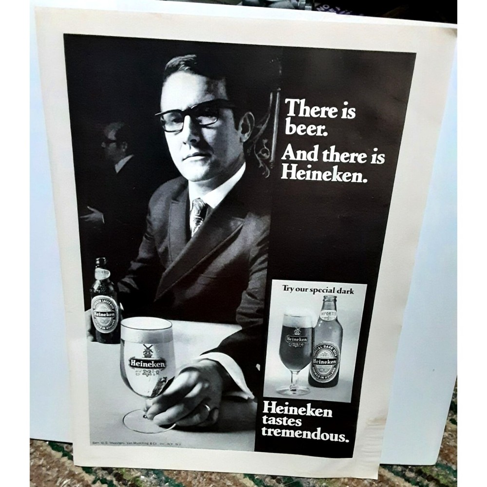 1970 Heineken Beer Vintage Print Ad