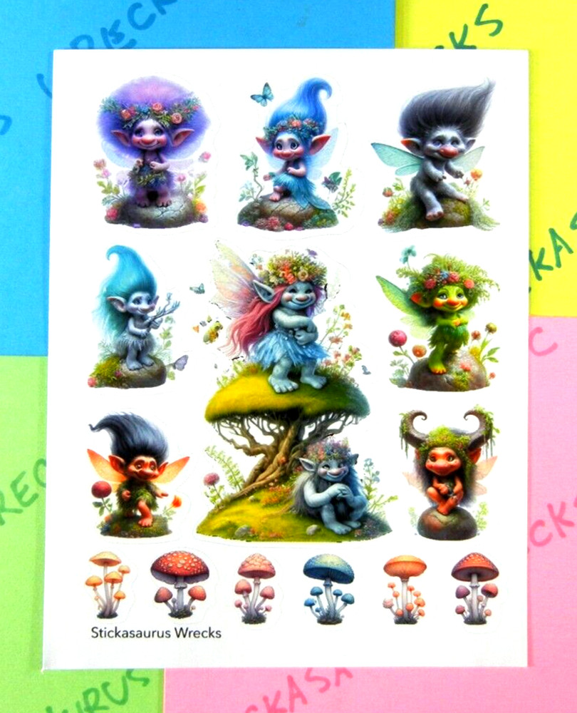 Fairy Trolls Sticker Sheet Style 1