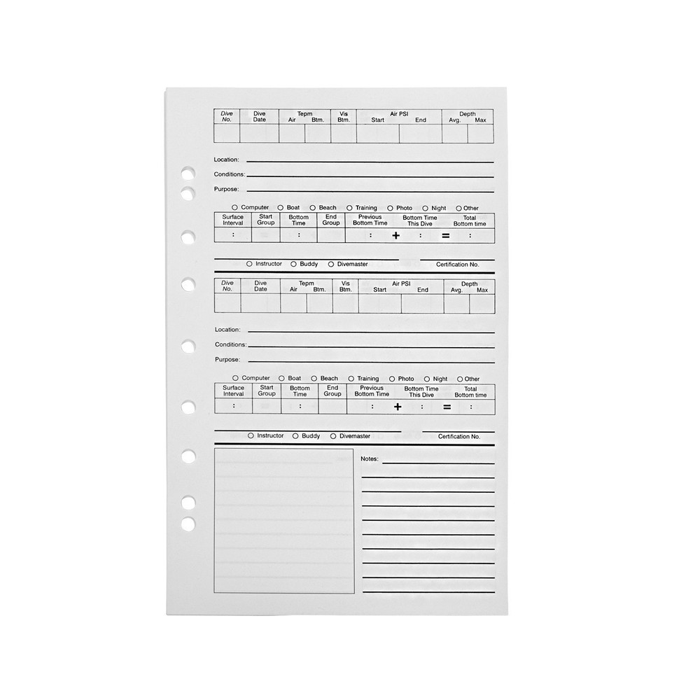 Trident 3 Ring Log Refill Sheets