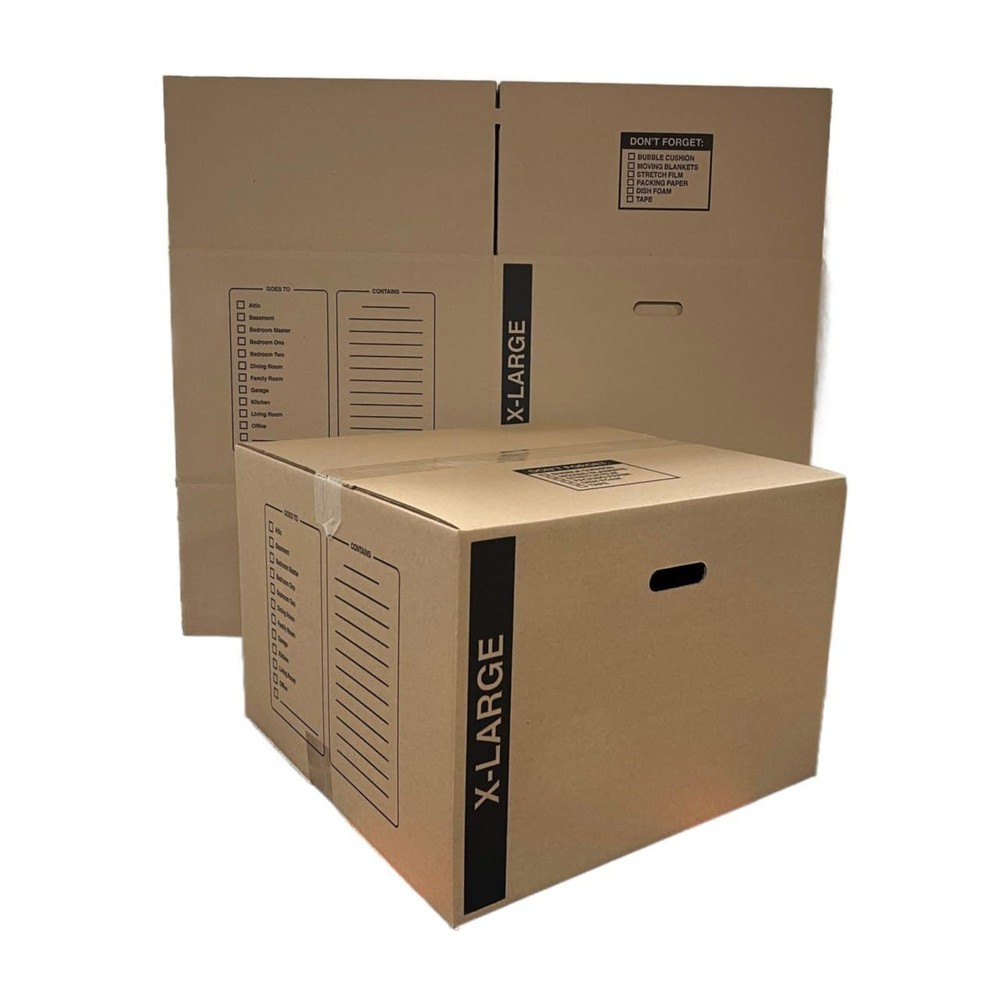 10 - Pack X-Large Cardboard Moving Boxes 23x23x16 32 ECT With Handles
