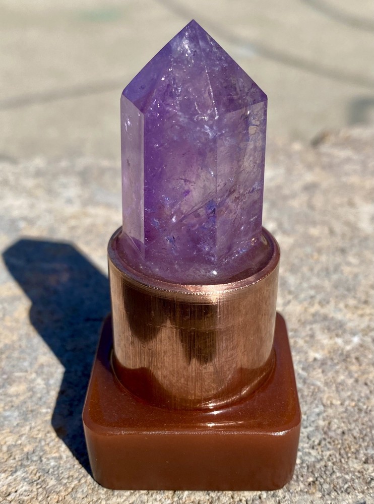 Orgone Mini Cloudbuster Set Amethyst Scepter Point Copper Pipe