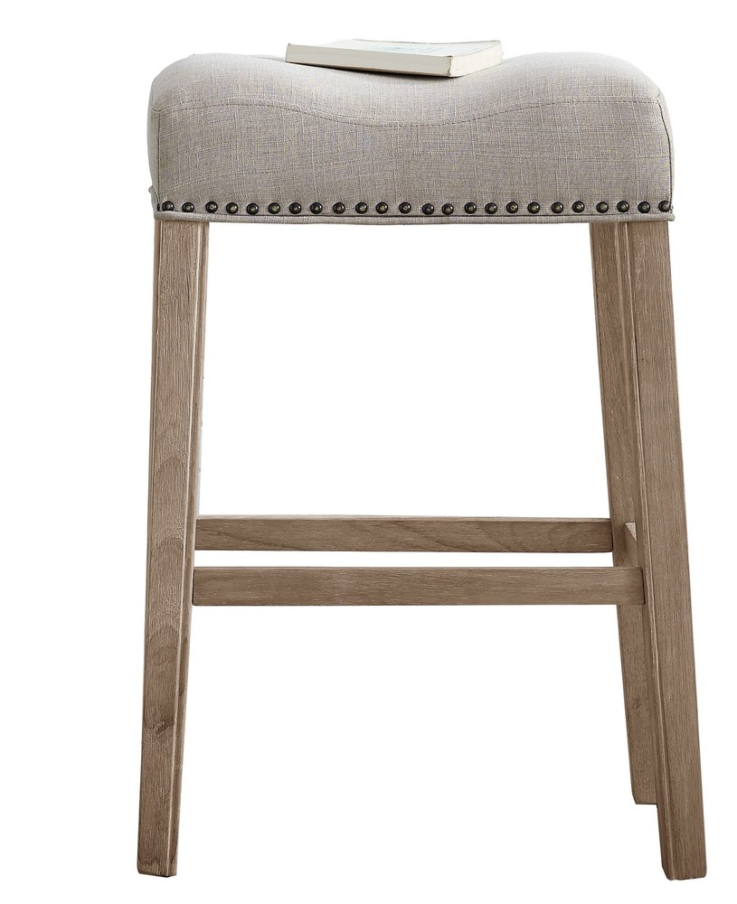 Upholstered Backless Saddle Seat Bar Stools 29" height Set of 2