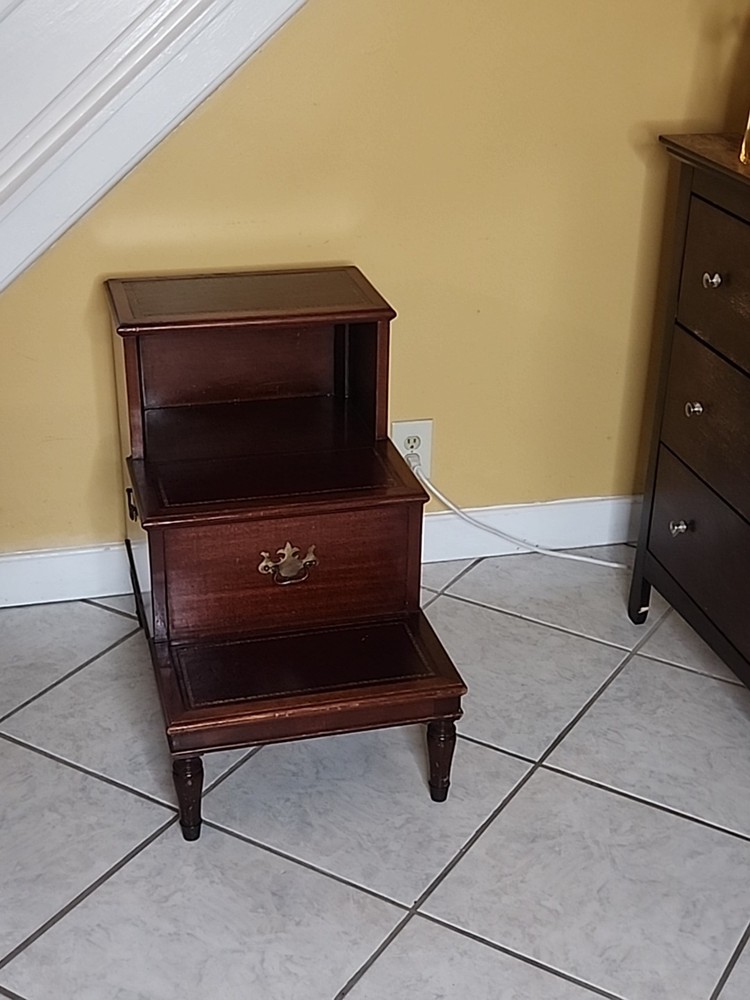 antique Mahogany library steps Stool Bed Stairs
