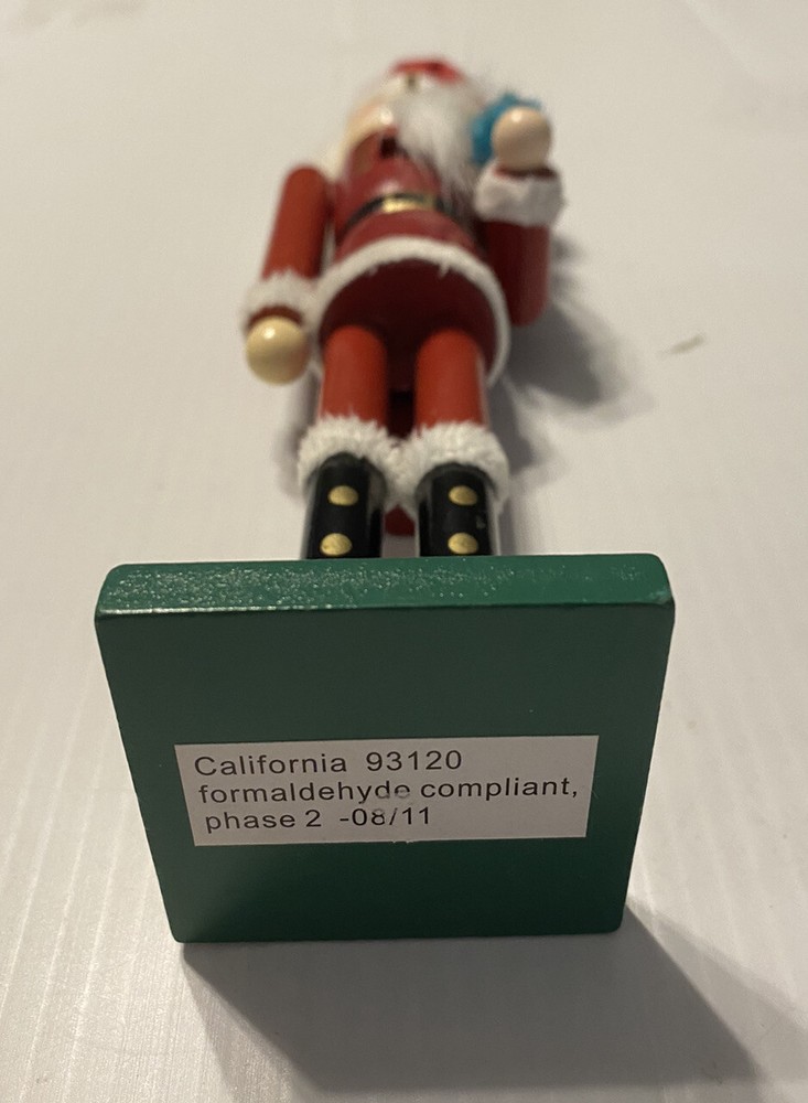 9" Wood Santa Nutcracker Figurine Christmas Tree EUC