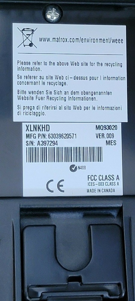 Matrox Digital Video Solutions XLNKHD Breakout Box 63039620571