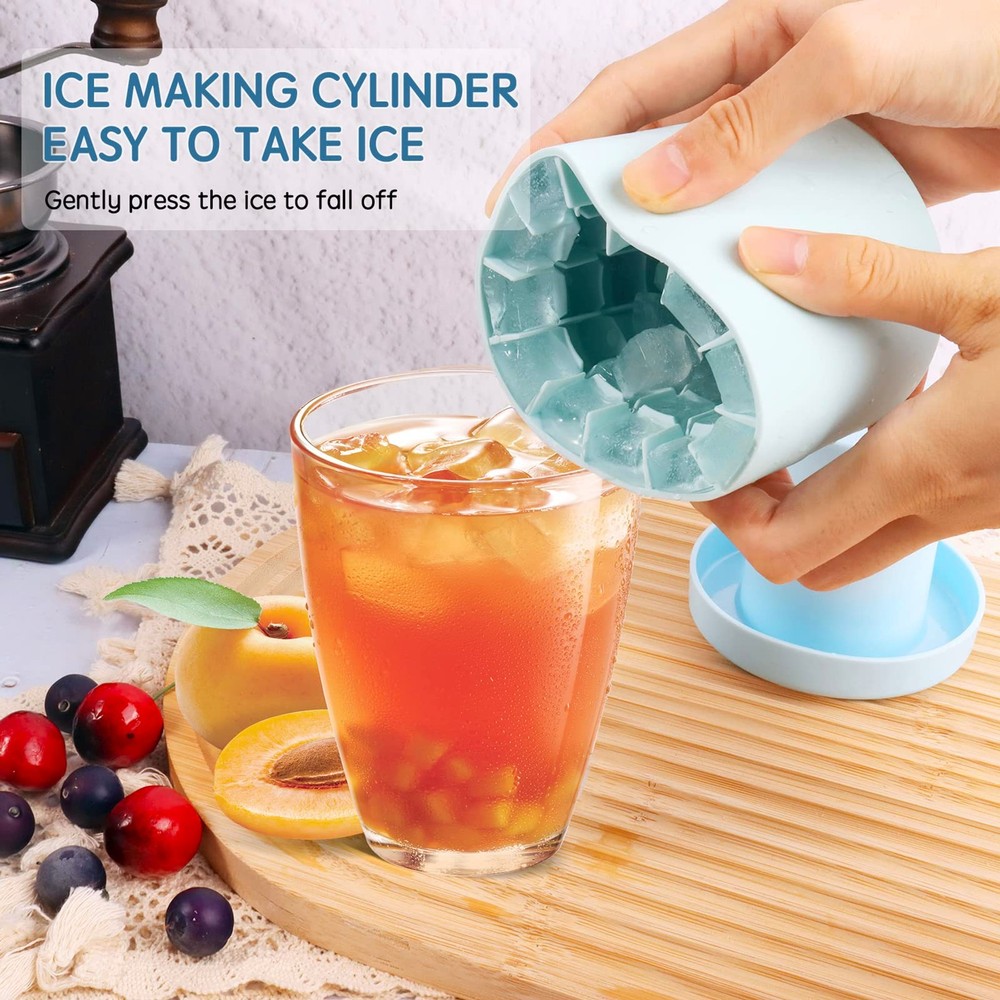 2PC Silicone Ice Cube Mold Maker Easy Release Ice Cup Stress Relief Tool food