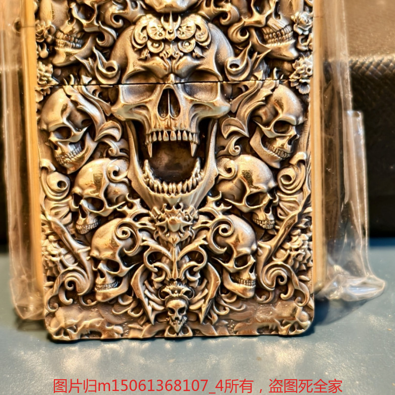 High Precision Brass Skull Lighter Emblem DIY Accessory Without Lighter