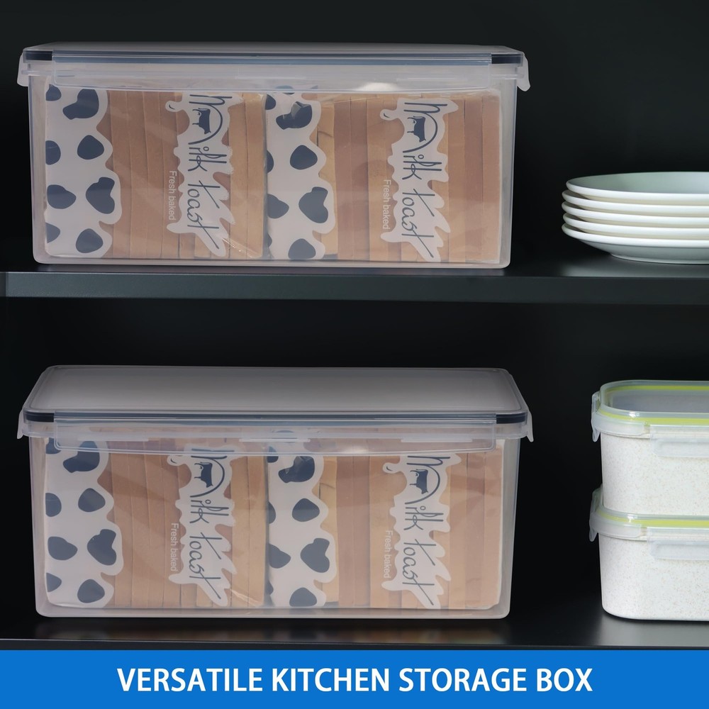 Tiawudi 2 Pack Bread Box, Plastic Container, Large Sandwich Holder,...