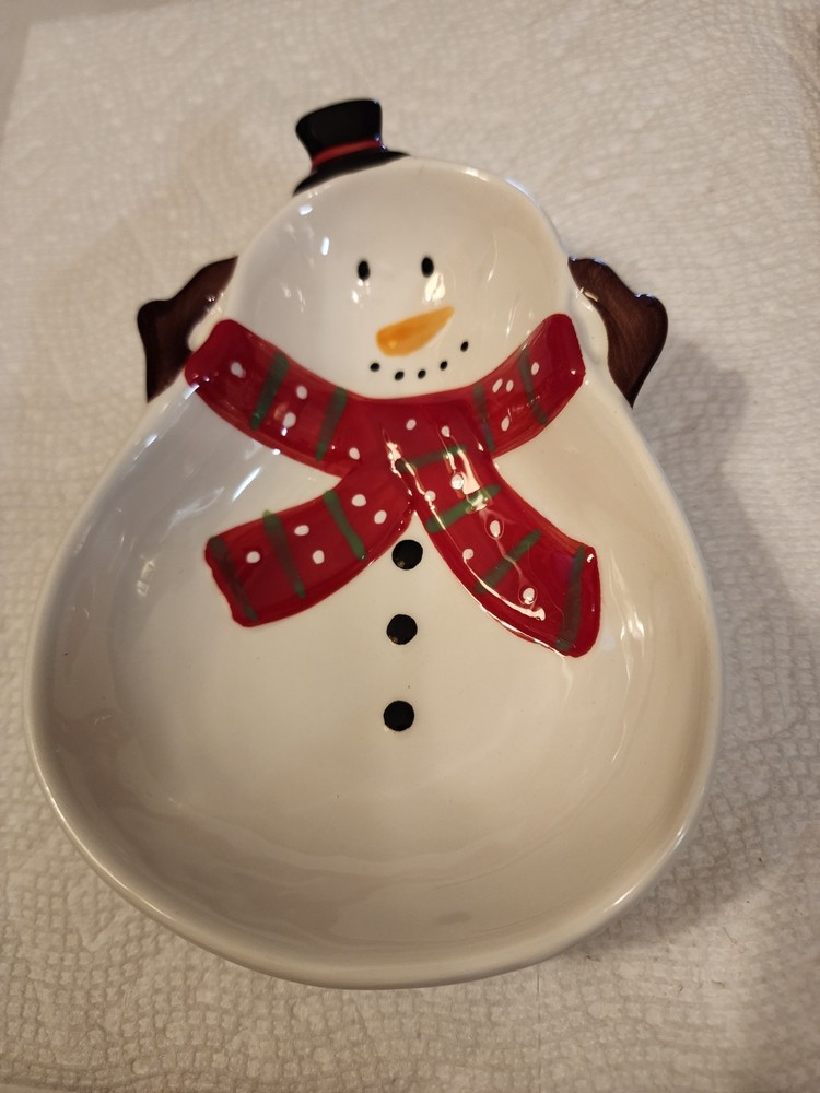 Dip Dish & Spreader Knife Snowman & 2 Holiday Trivets
