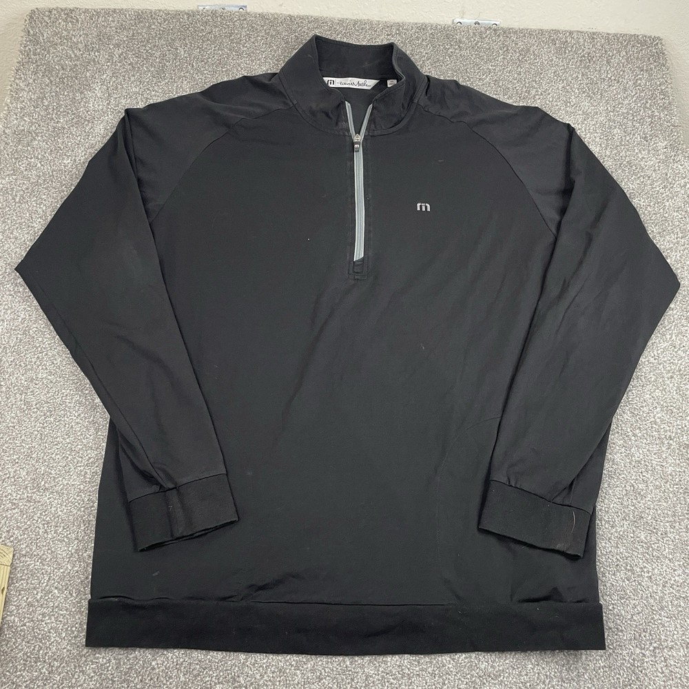 Travis Mathew 1/4 Zip Pullover Mens XXL Performance Golf Jacket Black Outdoors