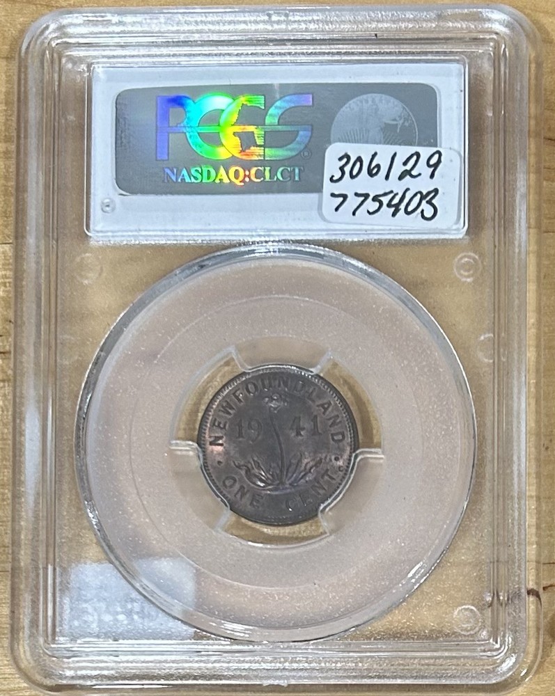 1941-C Newfoundland 1c One Cent - PCGS MS63RB A2