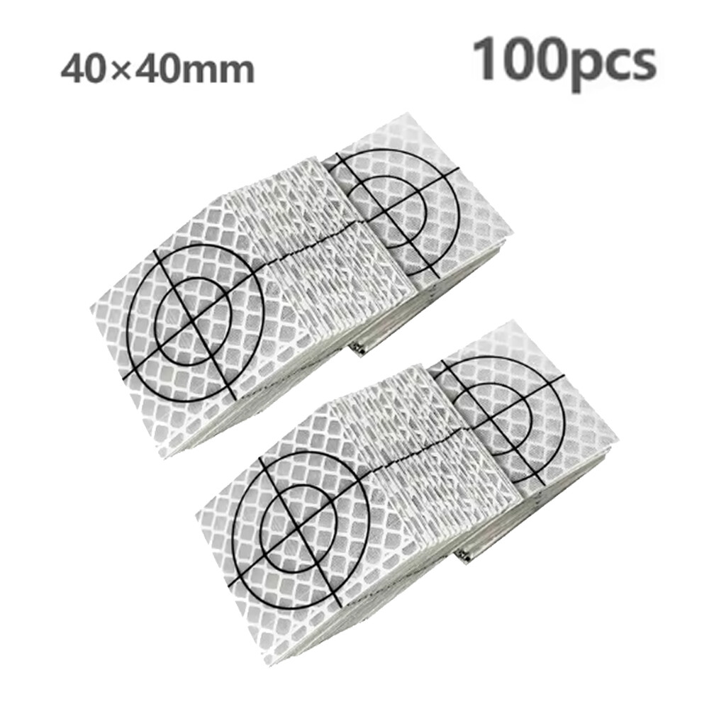 100Pcs 40*40mm Total Station Reflector Silver Reflective Target US