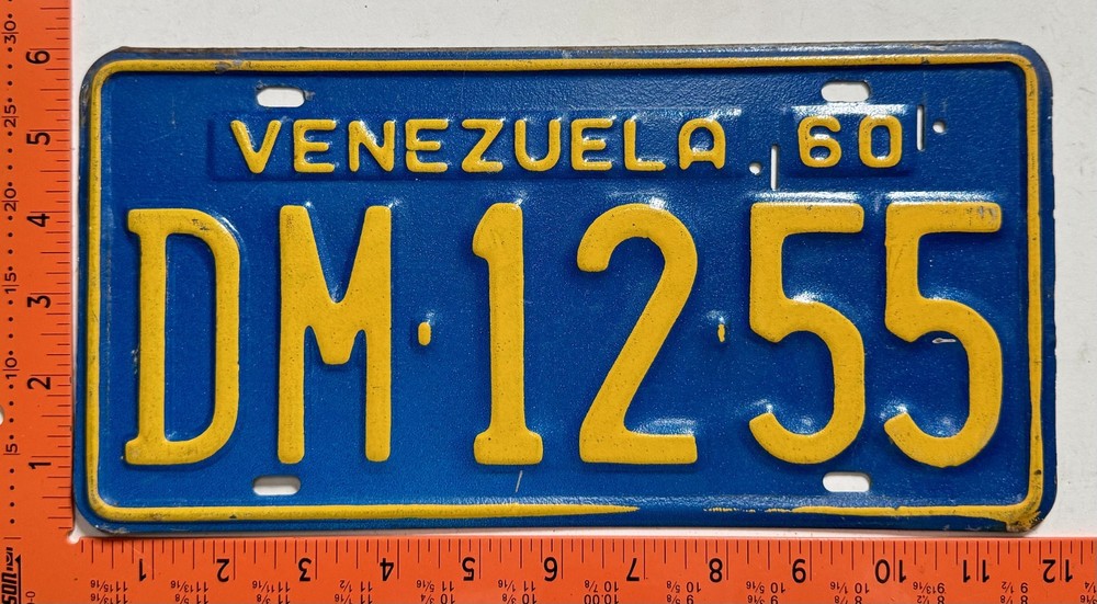 1960 Venezuela Passenger License plate