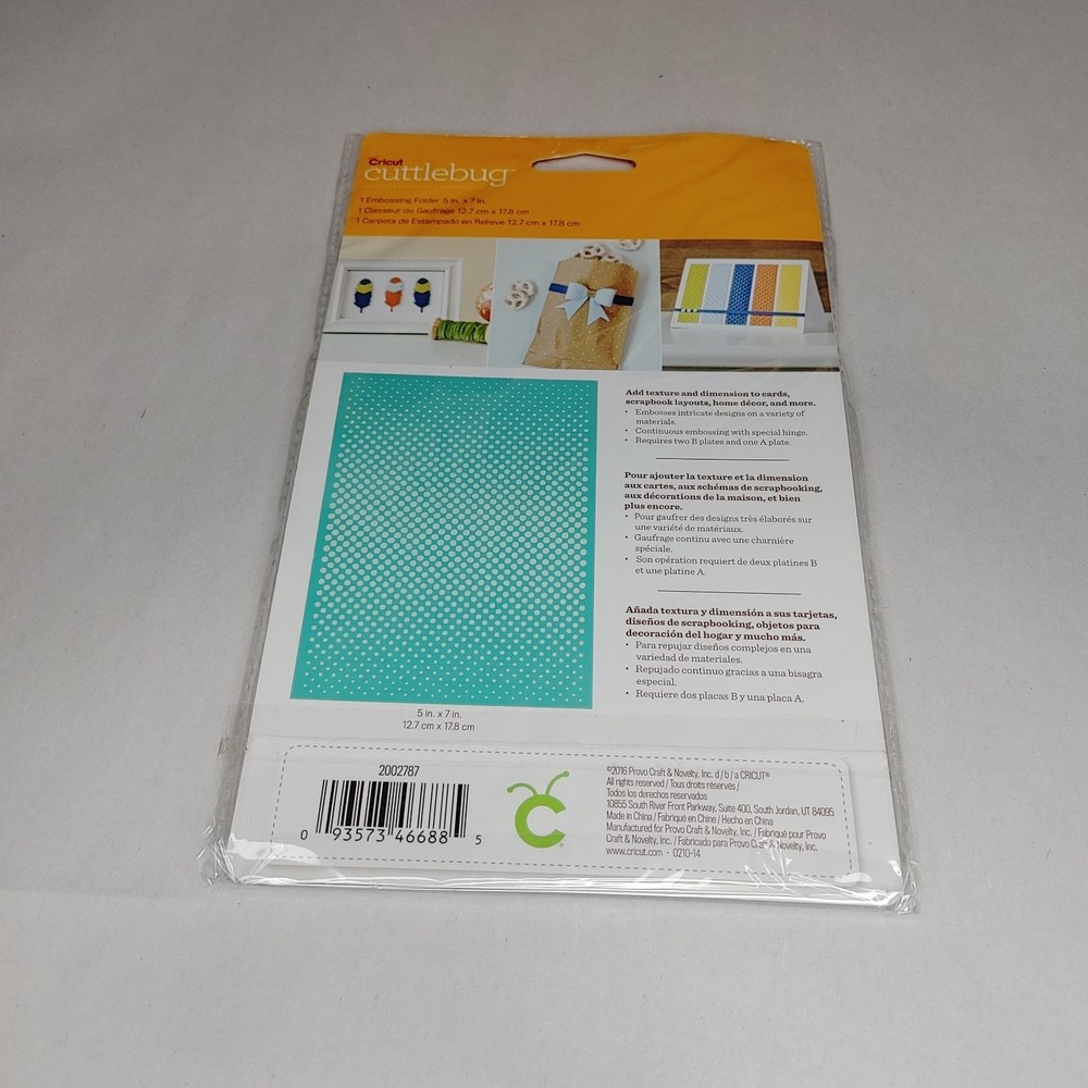 Cricut Cuttlebug Ben Day Dots Embossing Folder New