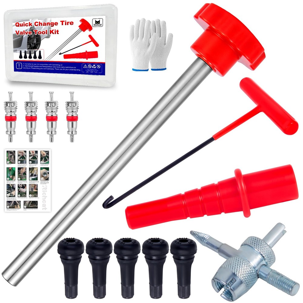 Quick Change Tire Valve Tool Kit,Tire Stem Core Quickly Set B