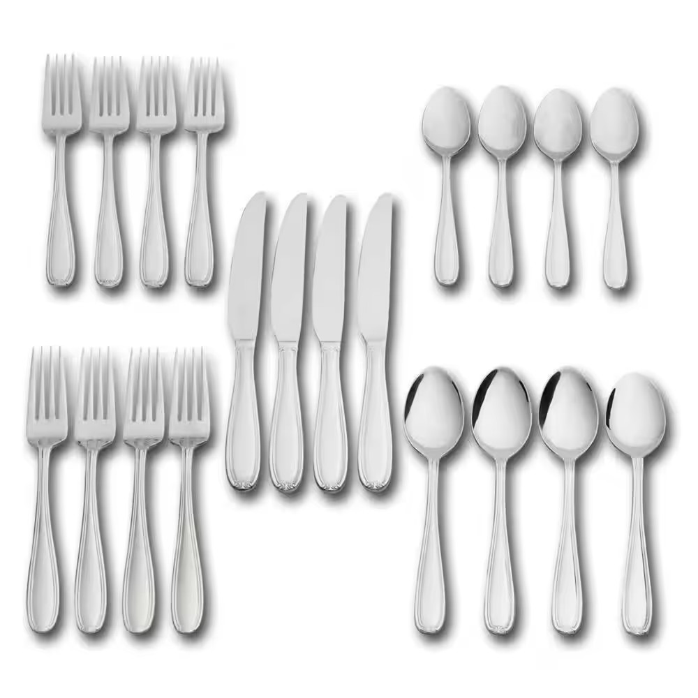 Linden 20-Pc Flatware Set, Service for 4, Stainless Steel