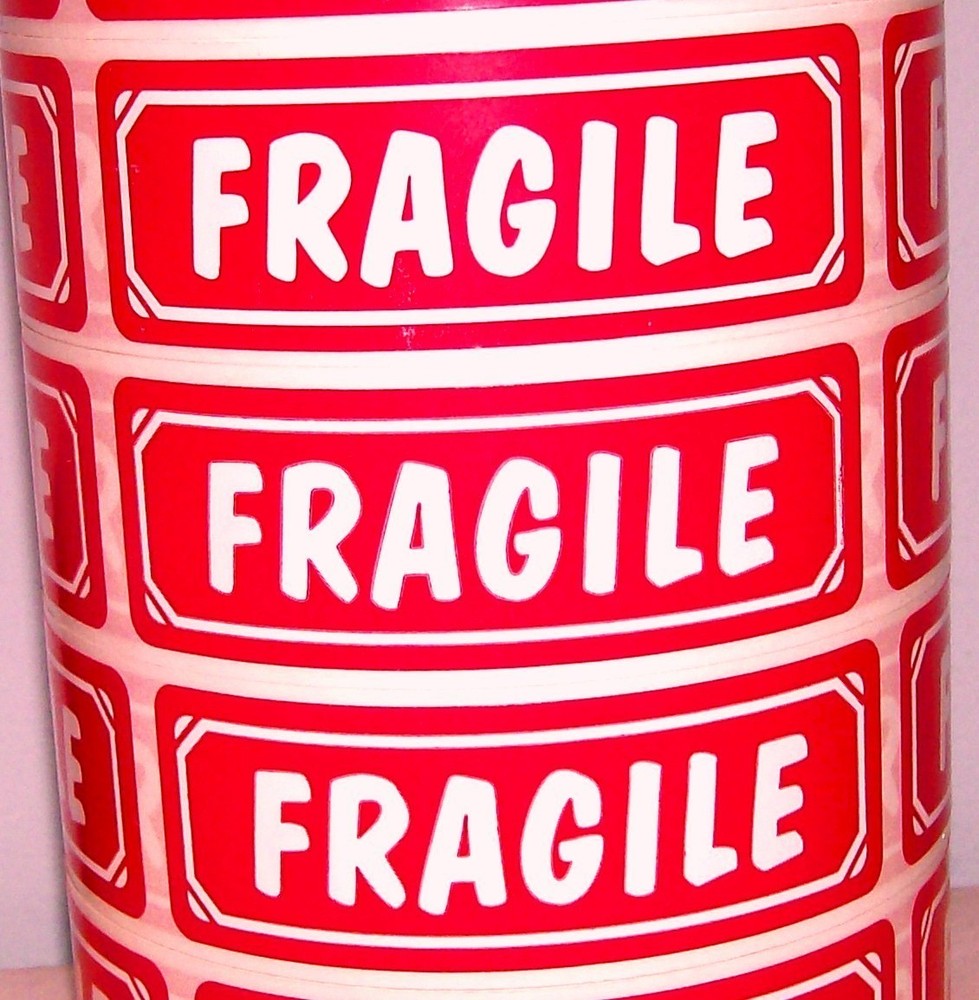 250 BIG 1x3 FRAGILE LABEL STICKER