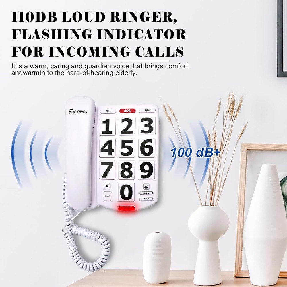 Excelltel Big Button Phone EX-LD-265 Adjustability Features, One-Touch Dialing