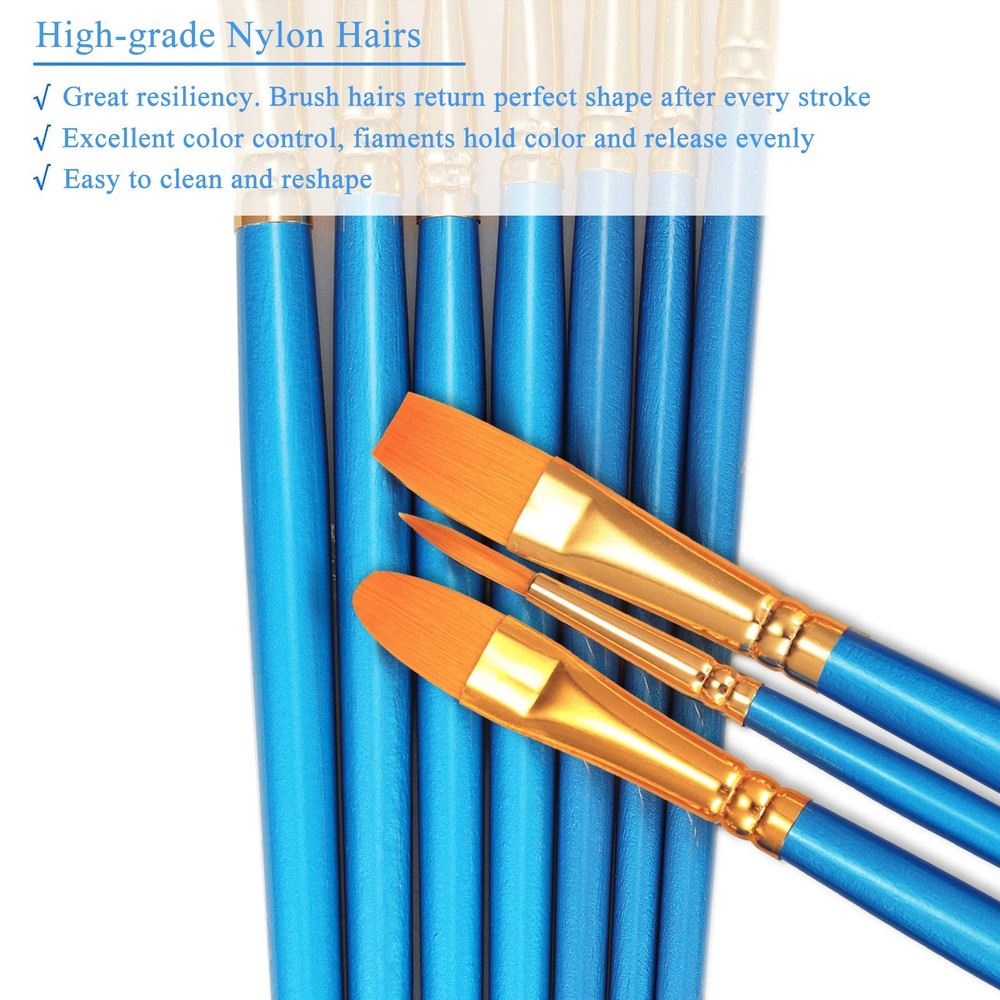 Bosobo Paint Brushes Set, 2 Pack 20 Pcs Round-pointed Tip Ny