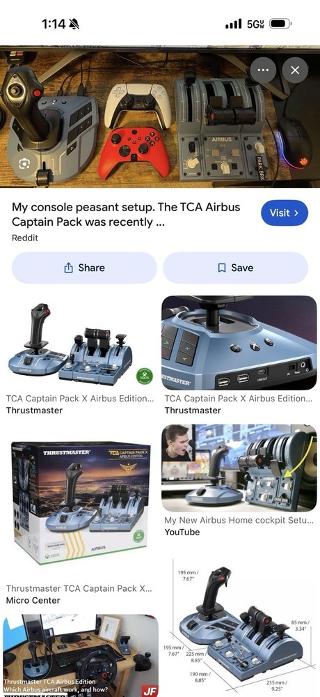 Thrustmaster TCA Captain Pack X Airbus Edition Joystick Throttle USB Simulation