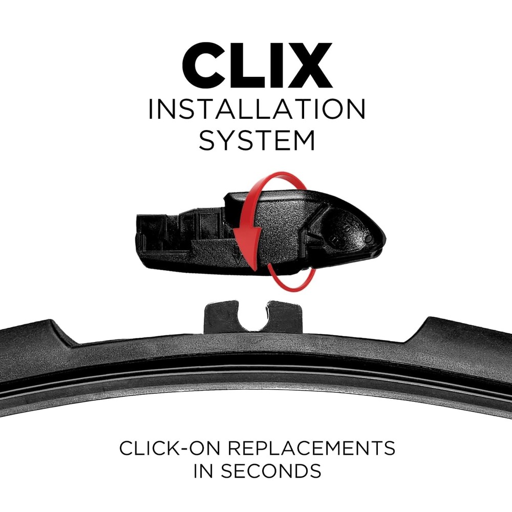 ClixWipers 22" + 22" High Performance Premium Automotive Replacement Windshield