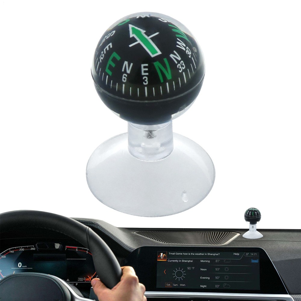 Car Compass Dashboard Multi-Functional Guide Ball Shaped Compass Car Ornaments