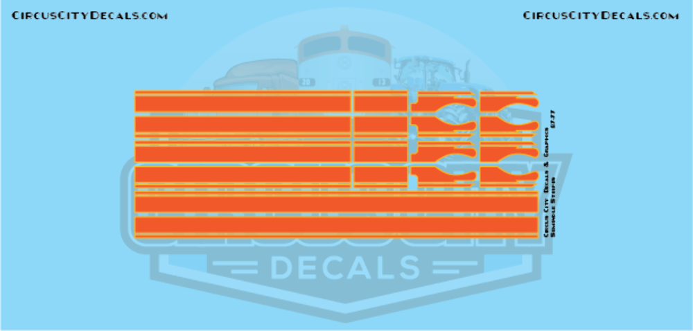 Seminole Stripe Orange/Gold Outline 1:87 Scale