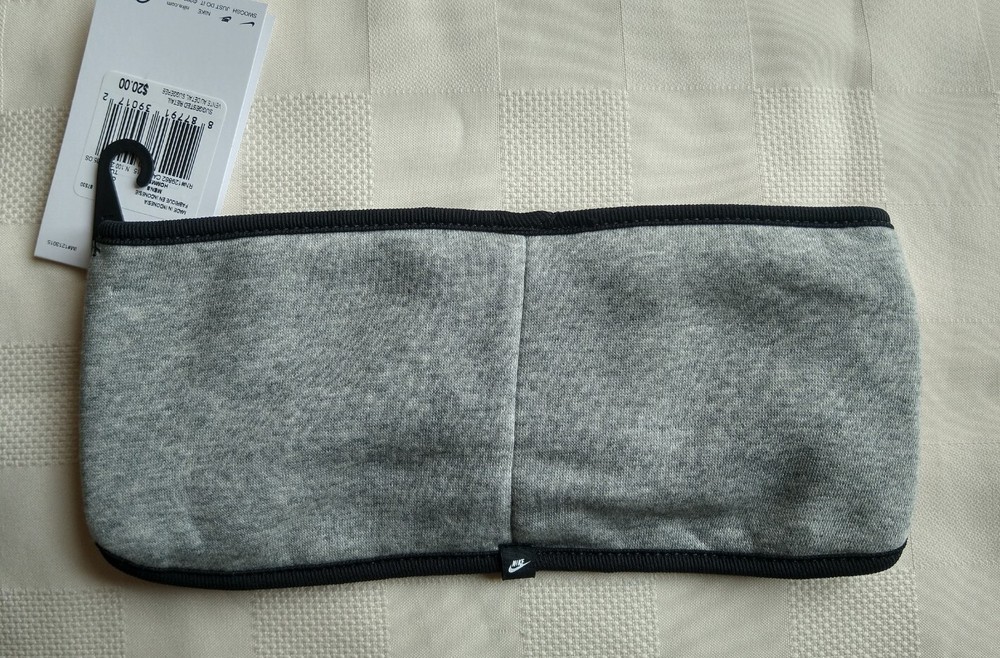 NIKE BLACK GRAY AND BLACK HEADBAND, ONE SIZE