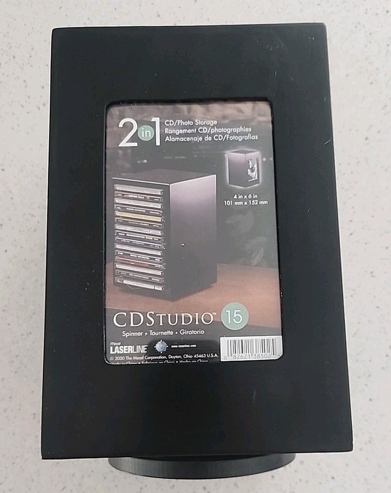 Laserline Mead CD Studio 15 Storage Spinner & 4" x 6" Photo Frame