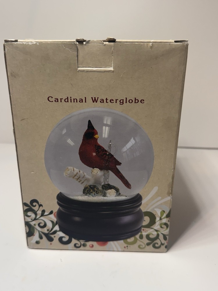 Cracker Barrel Cardinal Waterglobe Christmas Snow Globe w/ Box