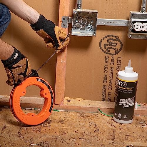 Klein Tools 56331 50-Foot Steel Fish Tape Wire Puller Double Loop Tip