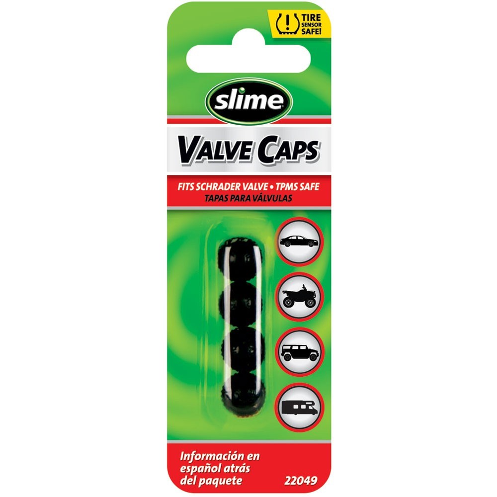 Slime Standard Valve Caps Black